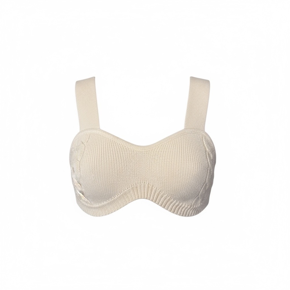 Princess Polly knit Cream Bra Top Xsmall/Small